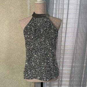 Cable & Gauge Sparkling Silver Tank Top